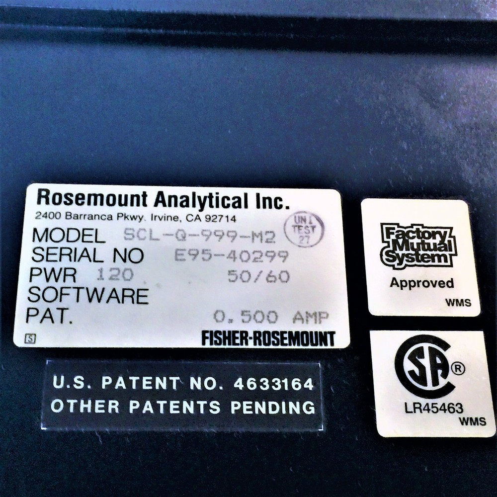 ROSEMOUNT ANALYTICAL SCL-Q-999-M2 SOLU COMP WATER QUALTY ANALYZER