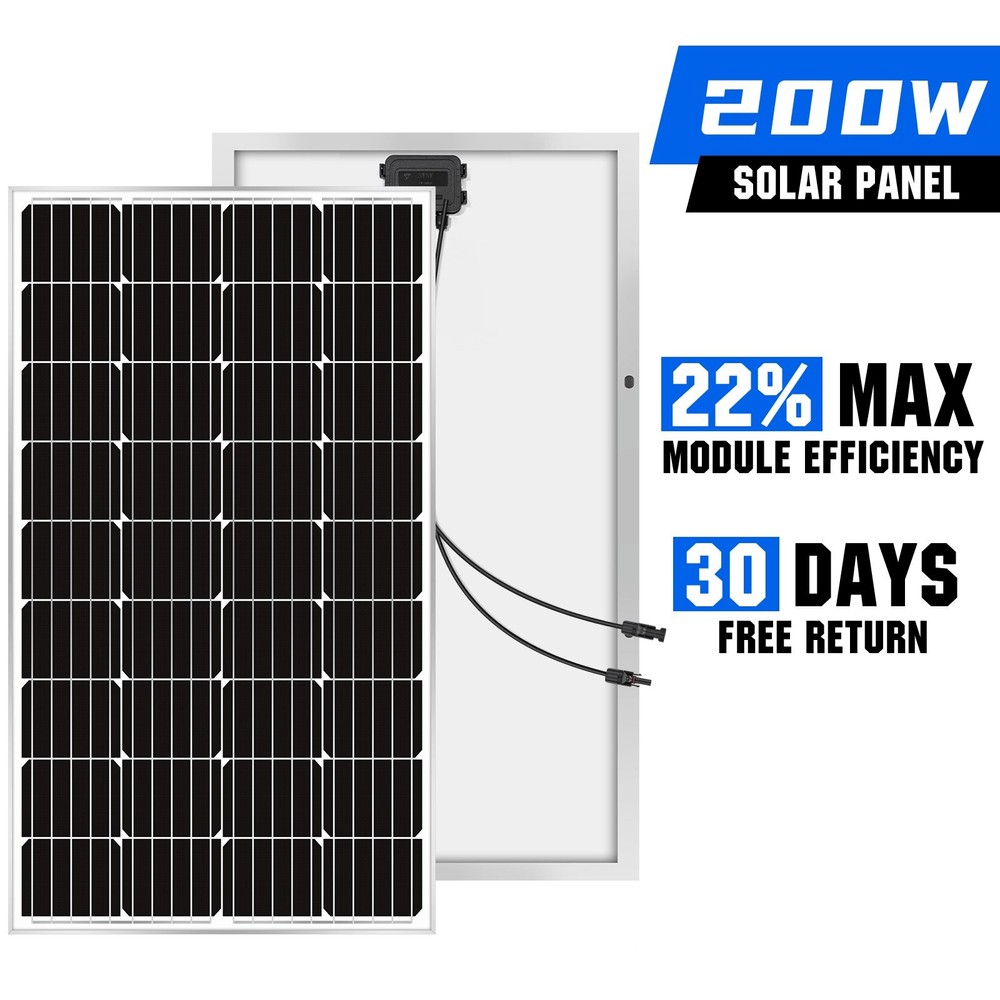 200W 12 Volt Monoc Solar Panel High Efficiency Durable RV Marine Boat Off Grid