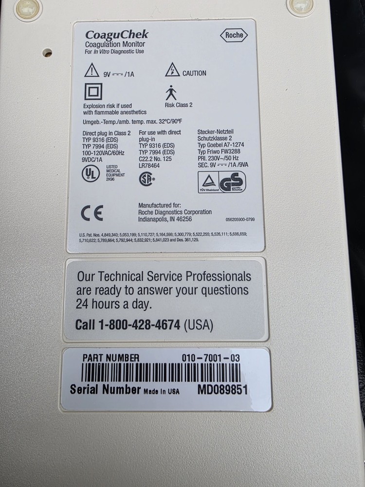 Boehringer Mannheim Roche Coague Check System For Prothrombin Time Self Testing