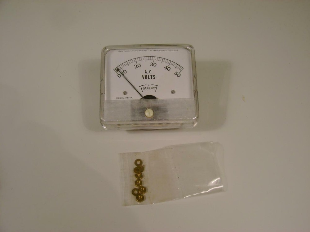 Triplett 337-PL Panel Volt Meter 0-50 AC Volts. NEW