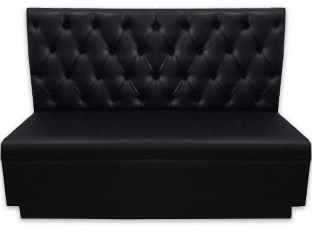 Kitchen Corner Booth Seating, Black Button Tufted Booth