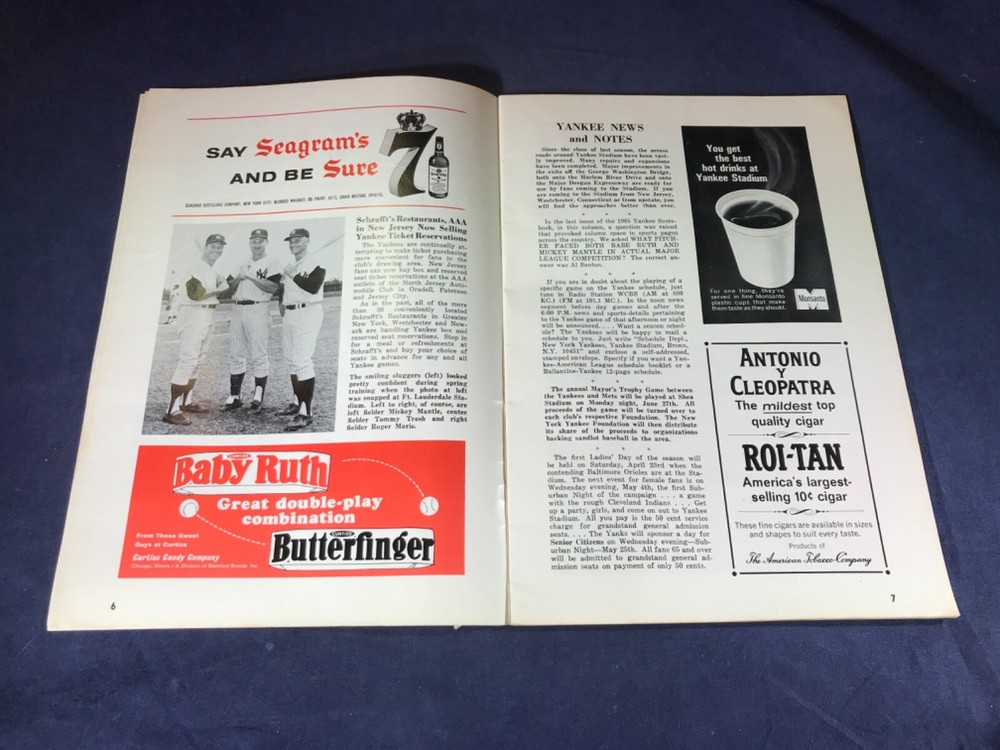 P3-82 NEW YORK YANKEES 1966 SCORECARD AND OFFICIAL PROGRAM