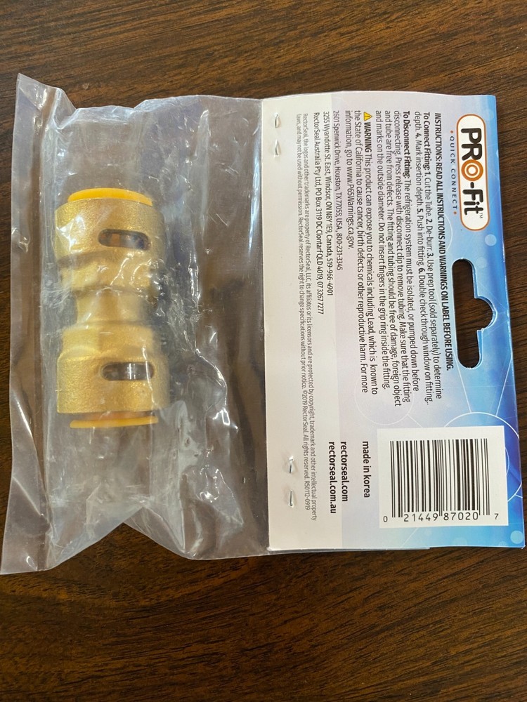 RectorSeal 87020 PRO-Fit 1/2" Quick Connect Union Refrigerant Line