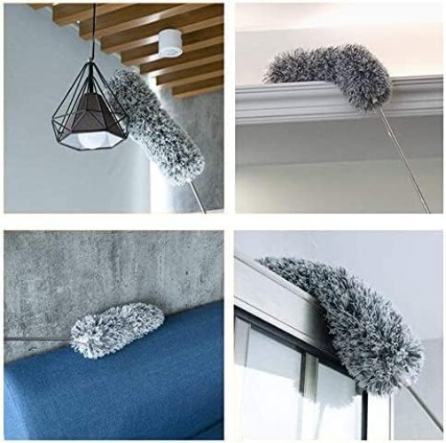 Versatile Microfiber Duster with Bendable Head - Extendable Cleaning Solution