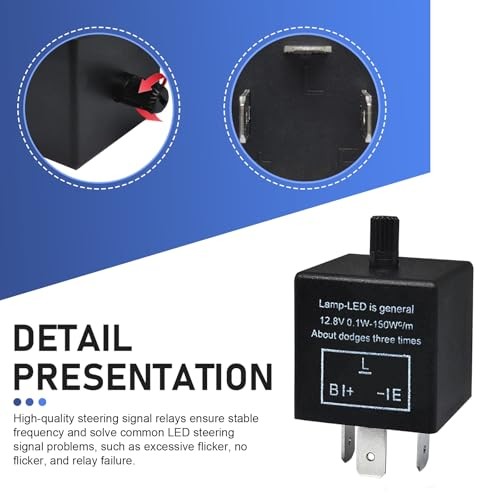 CF13 LED Flasher Relay, 3 Pin Adjustable Relay for Sloving Hyper Blink
