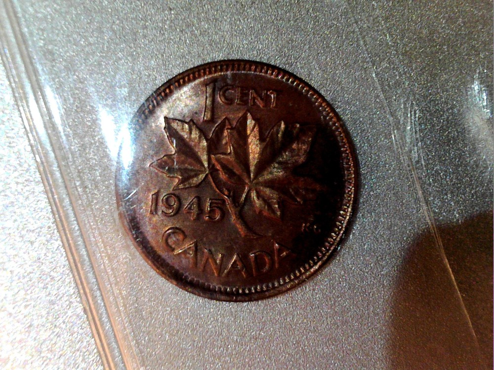 1945 canada small cent. ICCS ms 63