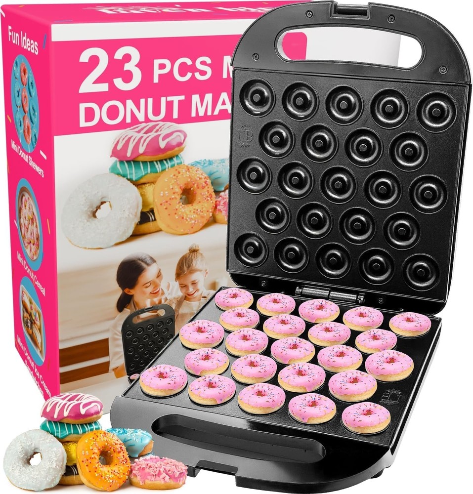 23 Mini Donut Maker Machine – Electric Donut Maker, Non-Stick, Fast Heating, ...