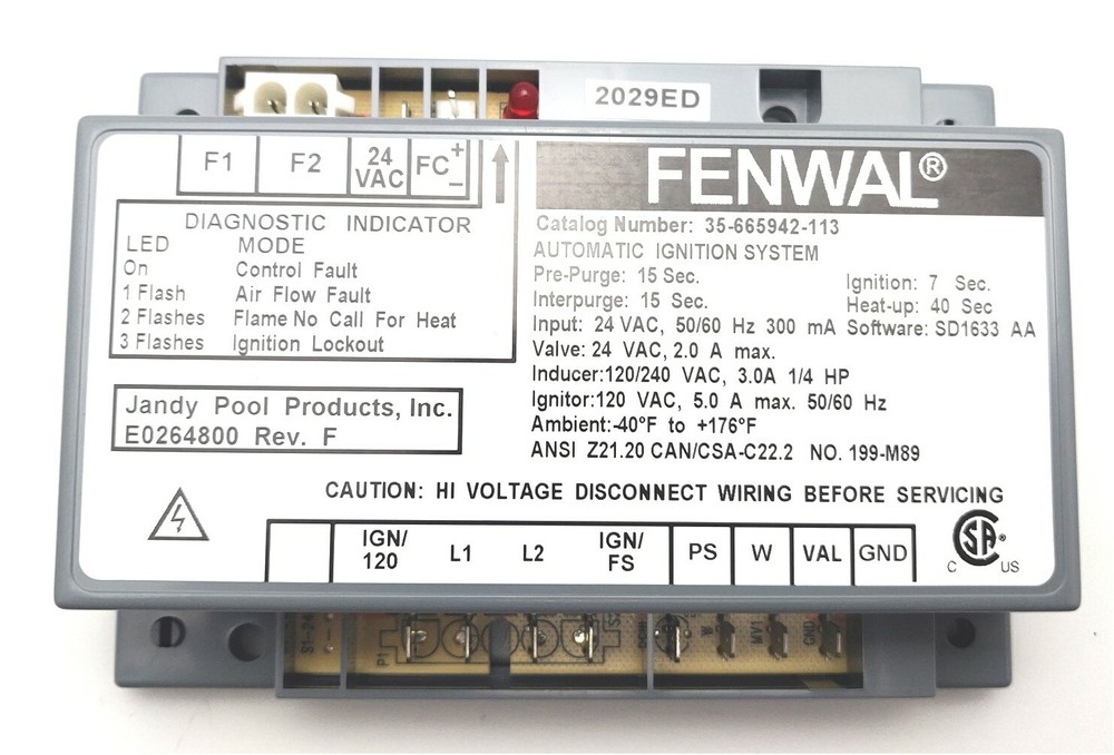FENWAL 35-665942-113 Automatic Ignition Control System Module SAME DAY SHIPPING