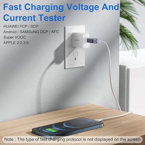 2Pcs USB C Tester Power Meter Digital Multimeter 4-30V 0-12A LCD Display Type