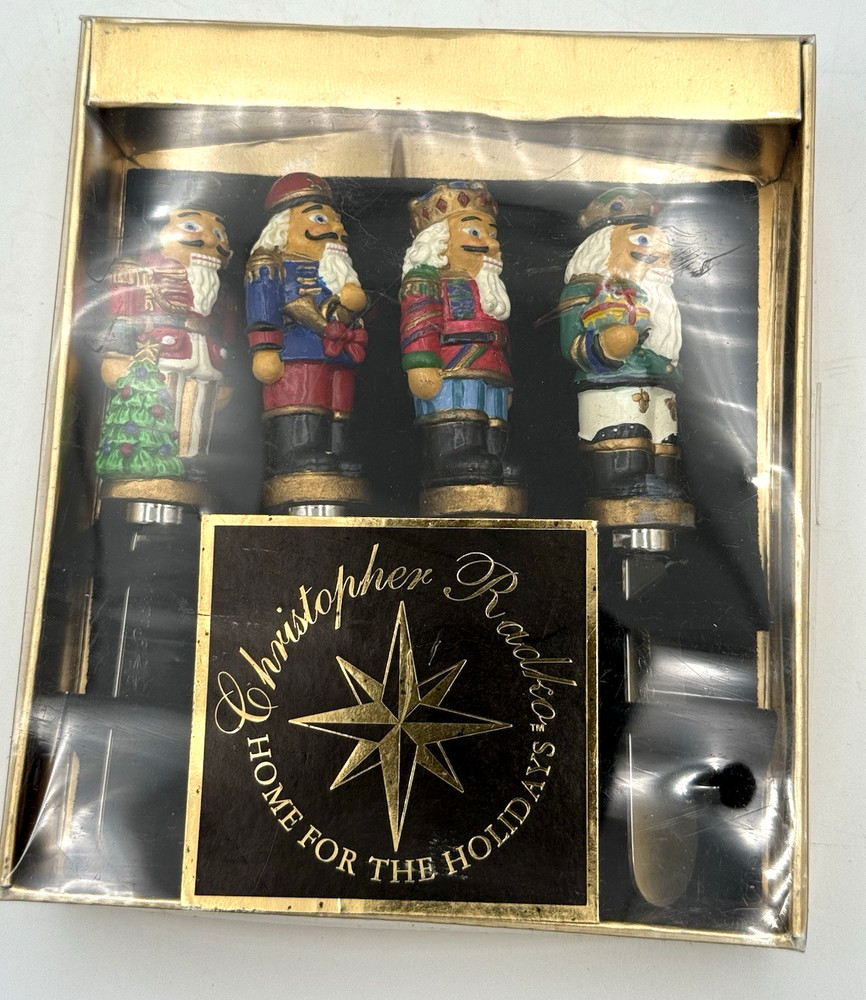 Christopher Radko Nutcracker Theme Pate/Cheese 4 Knives/Spreader In Original Box