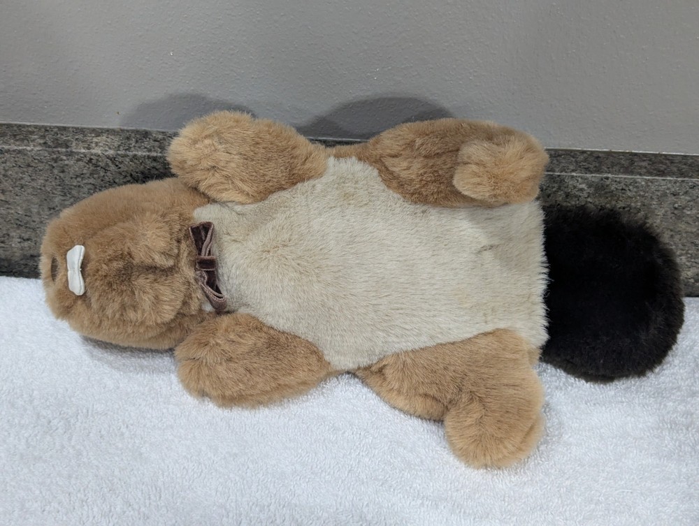 Hand Puppet Brown Beaver Plush Gund Felt Bow