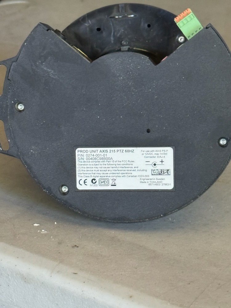 AXIS 215 PTZ Network Camera No Power Supply