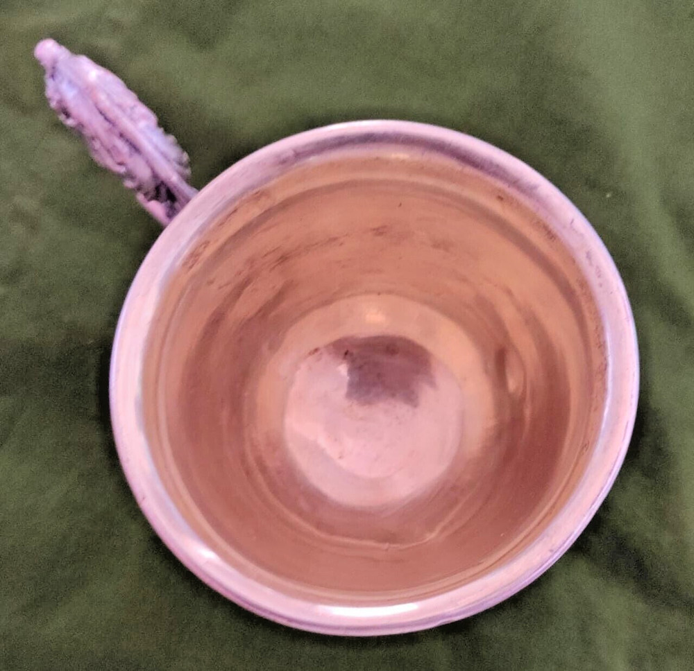 Old Cup brass with outside silver & inside gold polish, marked