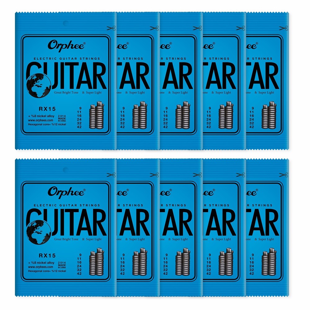 LEKATO Super Light Electric Guitar Strings Gauge 9-42, 6 Strings/set, 3-12 Sets