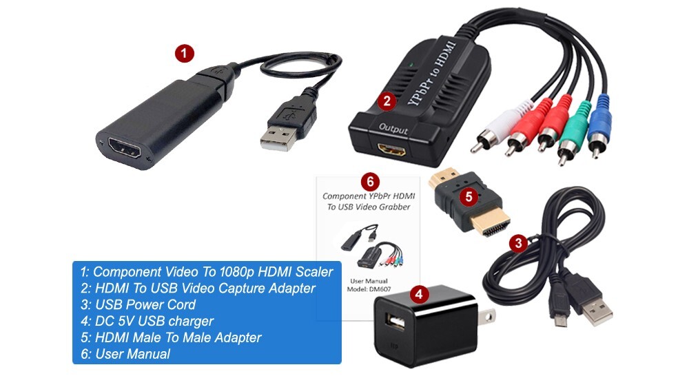 1080P Component USB 3.0 Video Capture For Windows Mac Linux