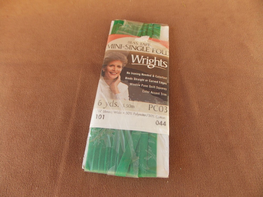 Wrights Mini Single Fold Bias Tape #087 Emerald 6 yds