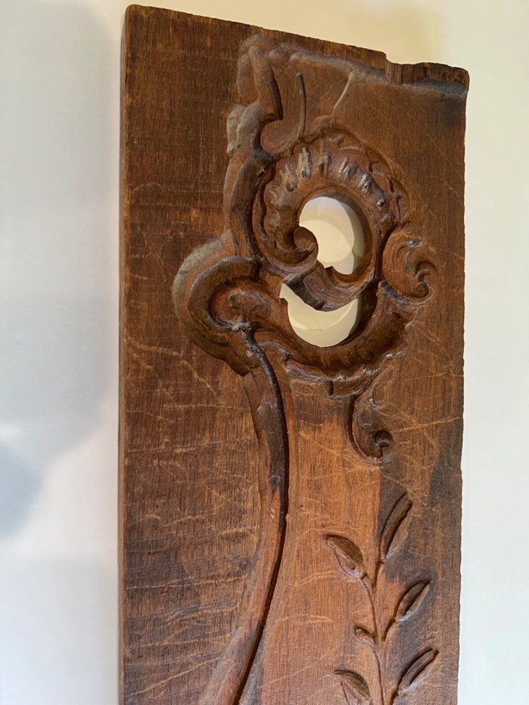 salvaged antique carved board