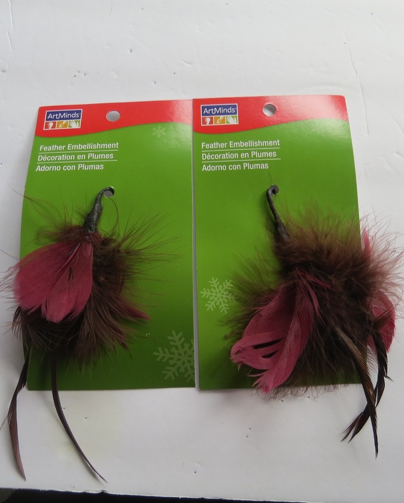 2 -pack 6" Feather Embellishments in browns