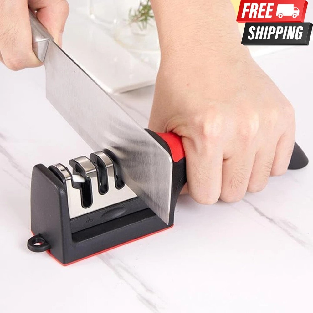 Knife Sharpener Professional Ceramic Kitchen Sharpening System, 4 Slot