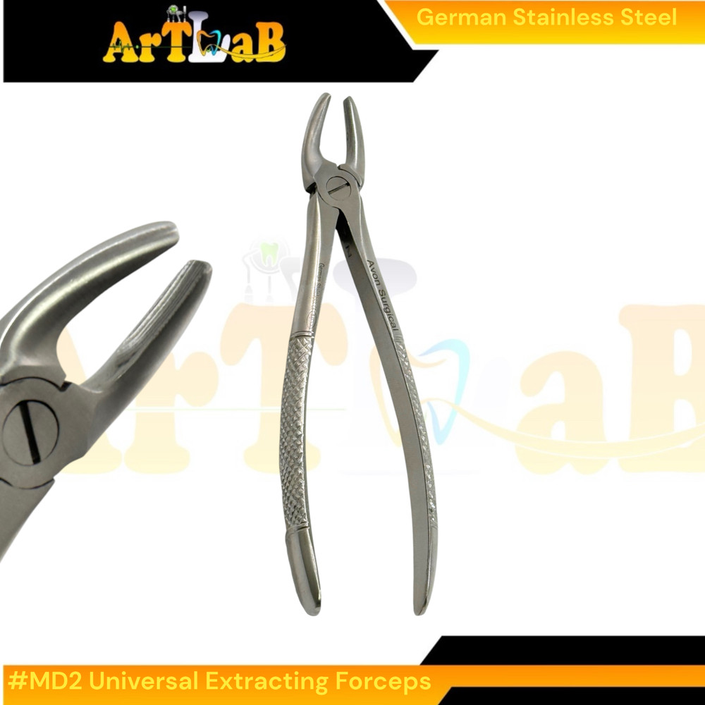 Extraction Forceps MD2, Upper First, Second, & Third Molars - Stainless Steel