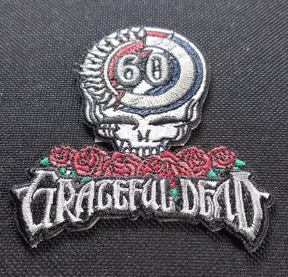 LICENSED ~ GRATEFUL DEAD 60th Anniversary and Logo ~ Iron On Band PATCH