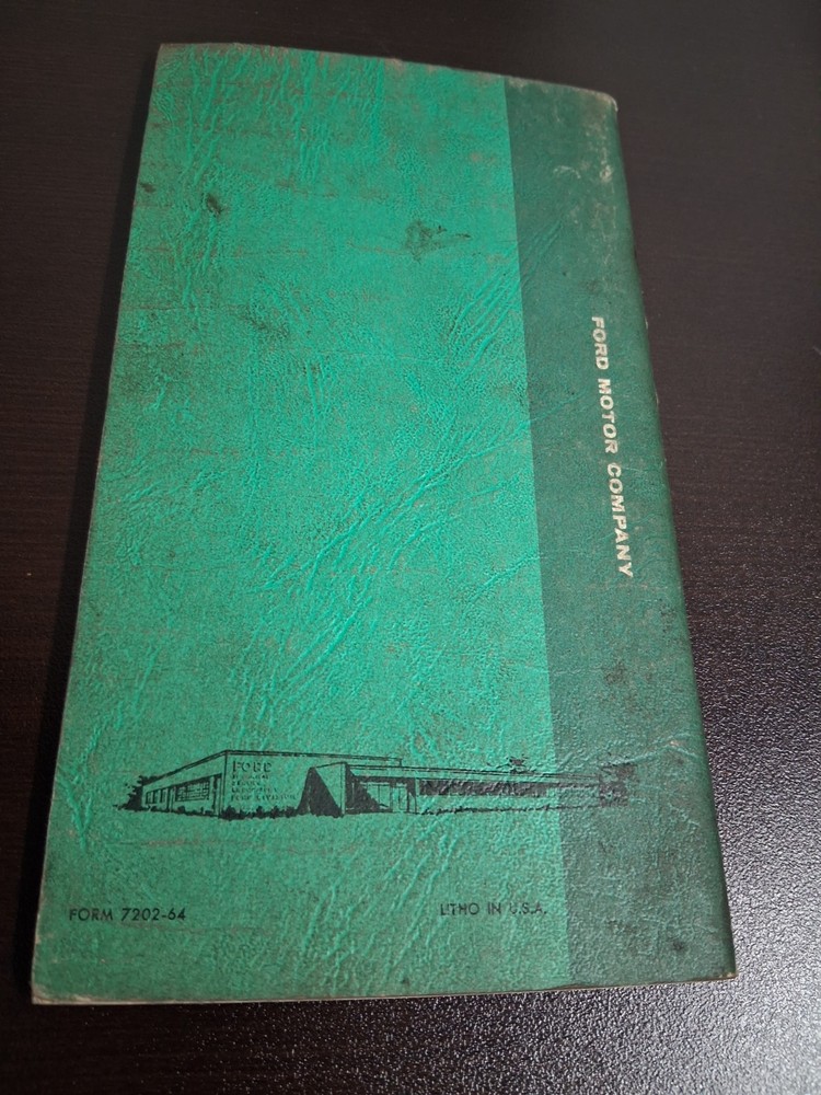 Original 1964 Ford Service Specifications Booklet Car And Light Trucks Manual