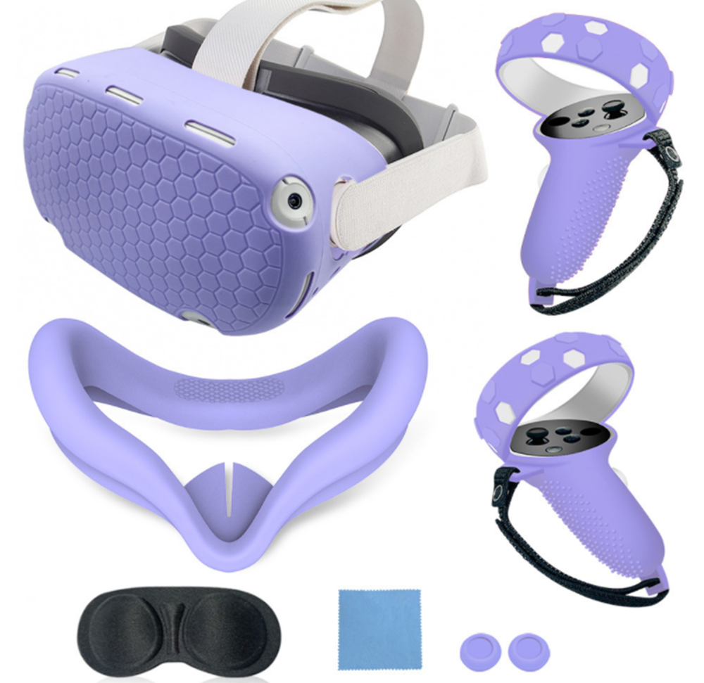 10PCS Silicone Accessories Set for Oculus Quest 2 VR Face Controller Grip Covers