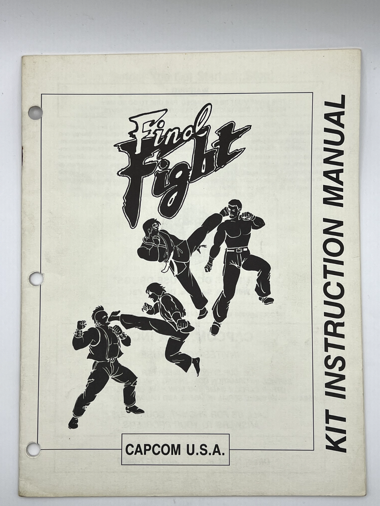 Final Fight Arcade Kit Instruction Manual Arcade.