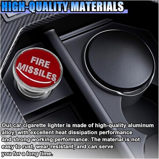 Car Cigarette Lighter Plug, Fire Missiles Button Cigarette Lighter Replacement