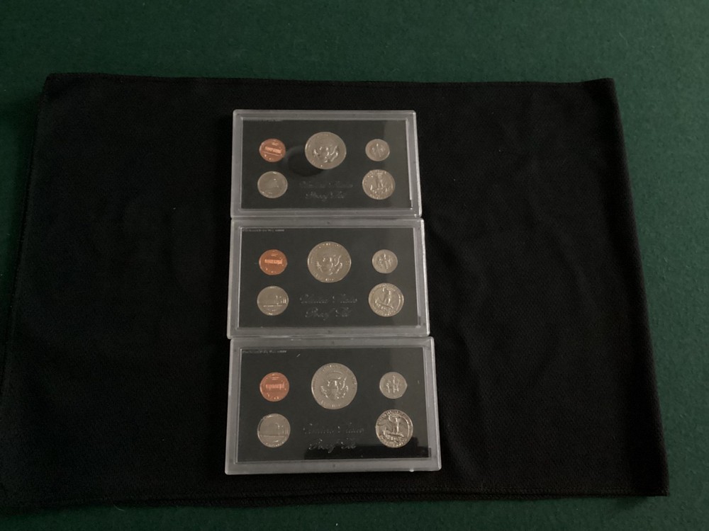 1971 U.S.Mint Proof Sets.Three complete Sets. OGP