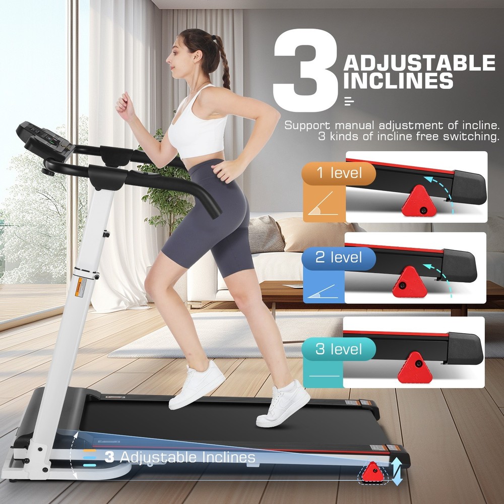 3.5HP Electric Treadmill Pad 7.5MPH Treadmill Machine Multi-Function LED Display