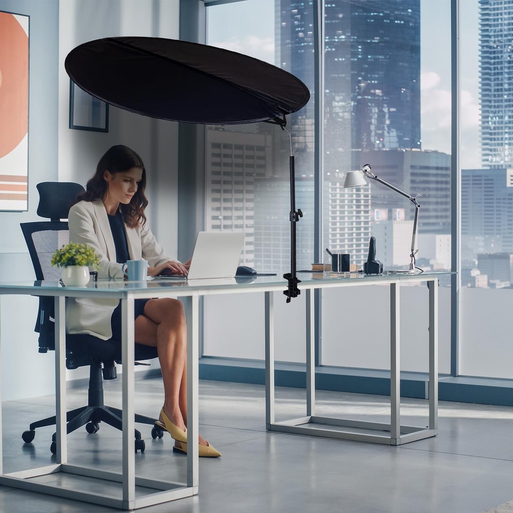 Office Cubicle Desk Shade, Foldable 36 Inch, Light-Proof Canopy