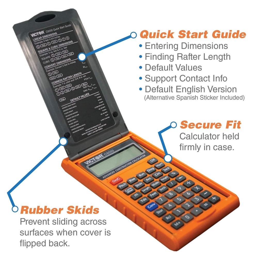 Heavy Duty Construction Calculator with Roofing and Stairway Functions