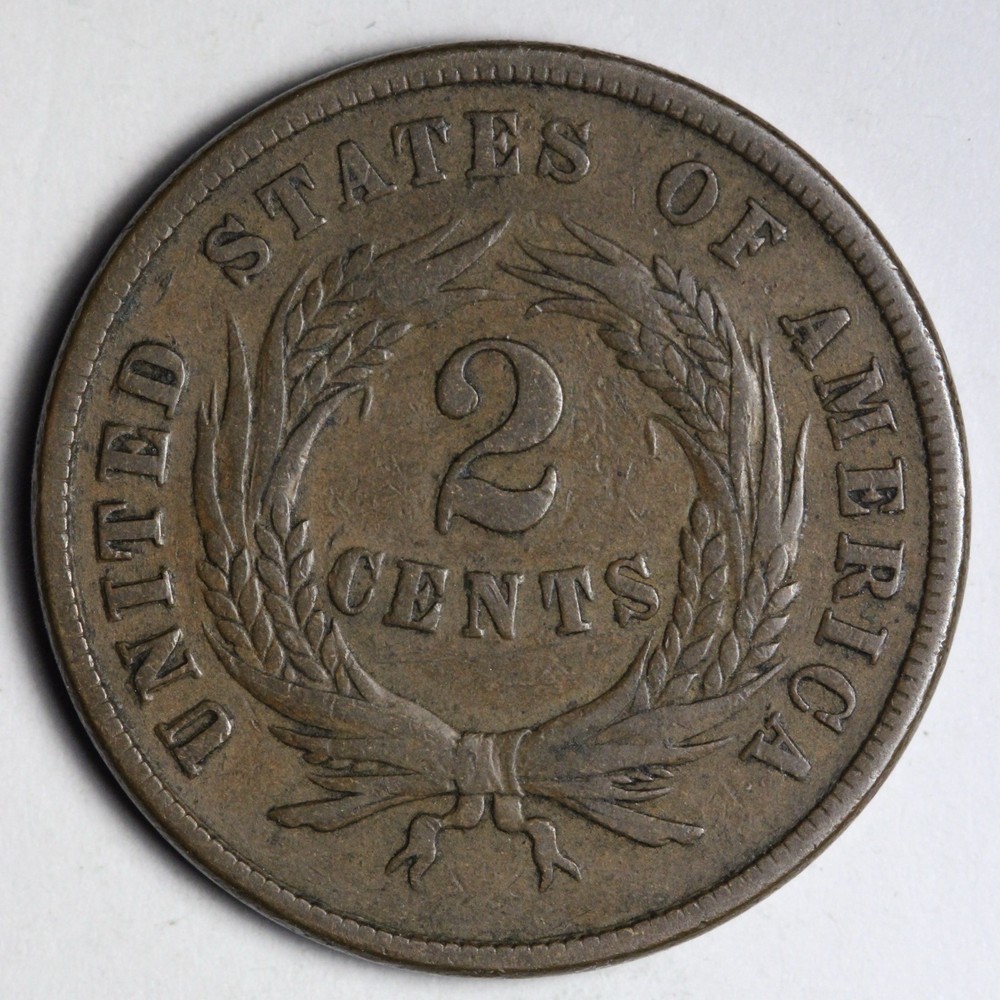 1865 Two Cent Piece XF E188 TONO