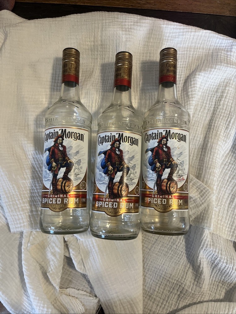 Captain Morgan Original Spiced Rum 750 ml 3 empty bottles