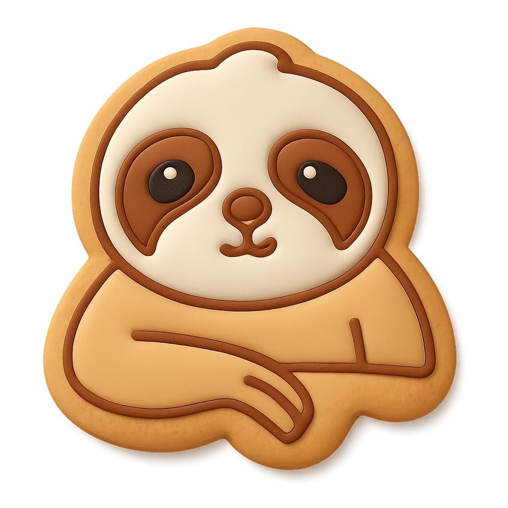 Curious Sloth Cookie Cutter & Stamp - 4x3.8 Fun Kitchen Baking