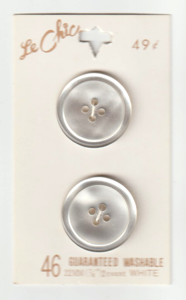 Le Chic Buttons #46 White Size 22mm (7/8")