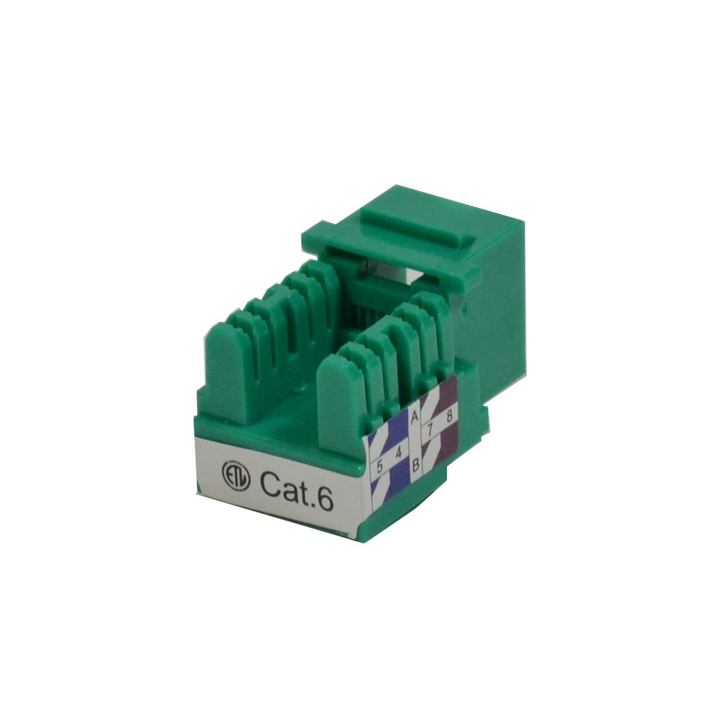 Keystone Jack Cat6 Green Network Ethernet 110 Punchdown 8P8C