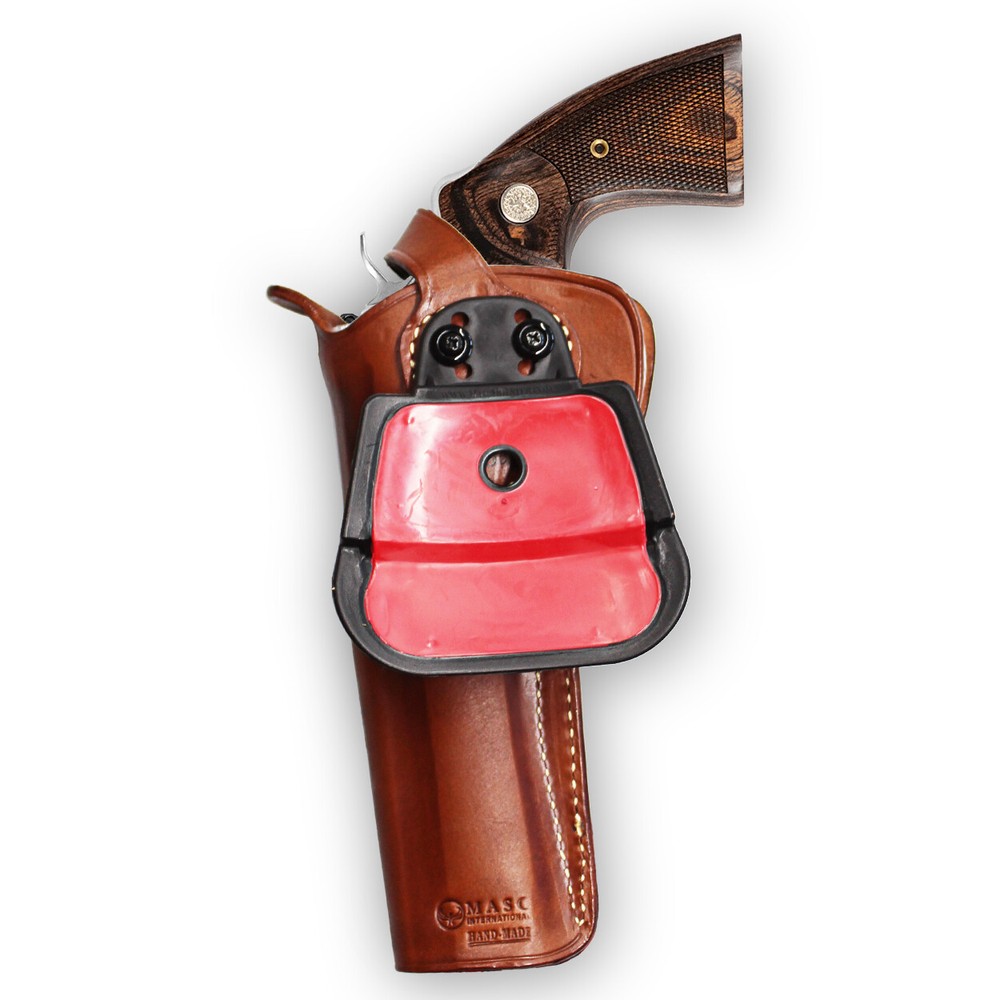 Leather OWB Paddle Holster Custom Fit, Colt Python 357 Revolver 6" Barrel #1306#