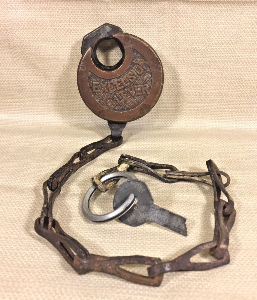 Antique Excelsior 6 Lever Lock with Key Works!