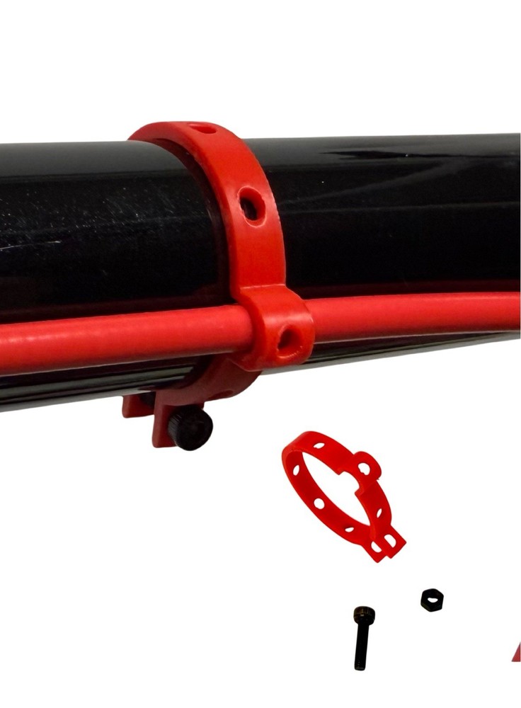 31.8mm (1.25”) Old School Bicycle Brake Cable Guide Clamp Holder 3 pack Red