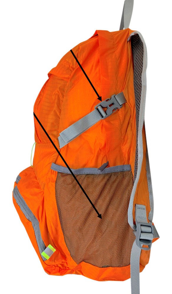 Backpack, Collapsible, Foldable Travel Pack, Packable, Durable--Orange