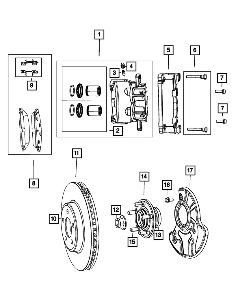 Genuine Mopar Disc Brake Piston Kit 68209533AA
