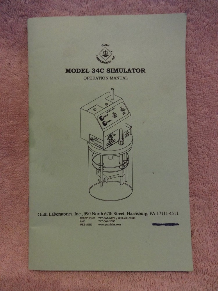 GUTH LABRATORY Model 34C Simulator OPERATION MANUAL