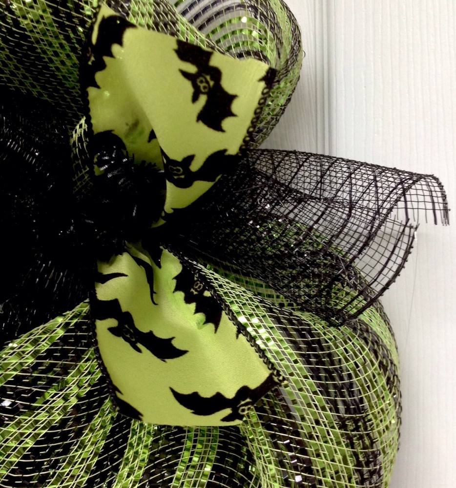 Smiling Frankenstein Halloween Deco Mesh Wreath