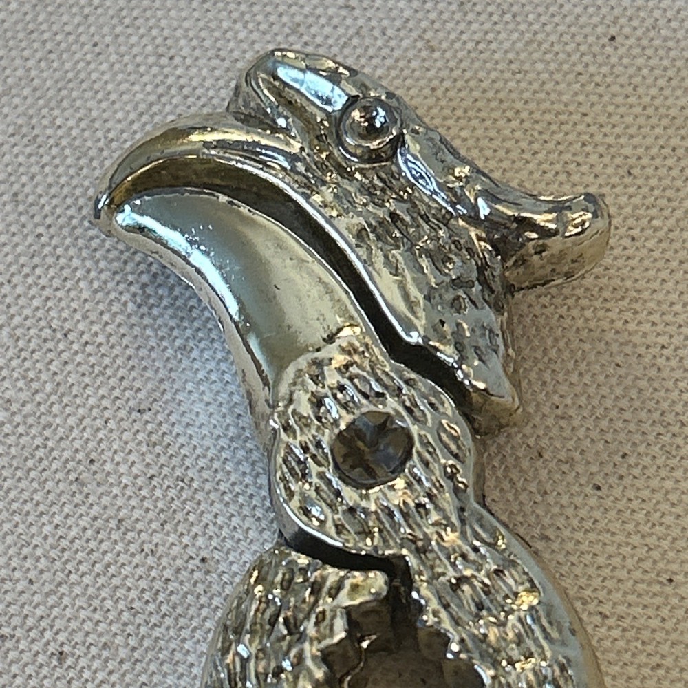 Vintage Nutcracker Metal Eagle Bird Head Handheld Silver Tone Phoenix