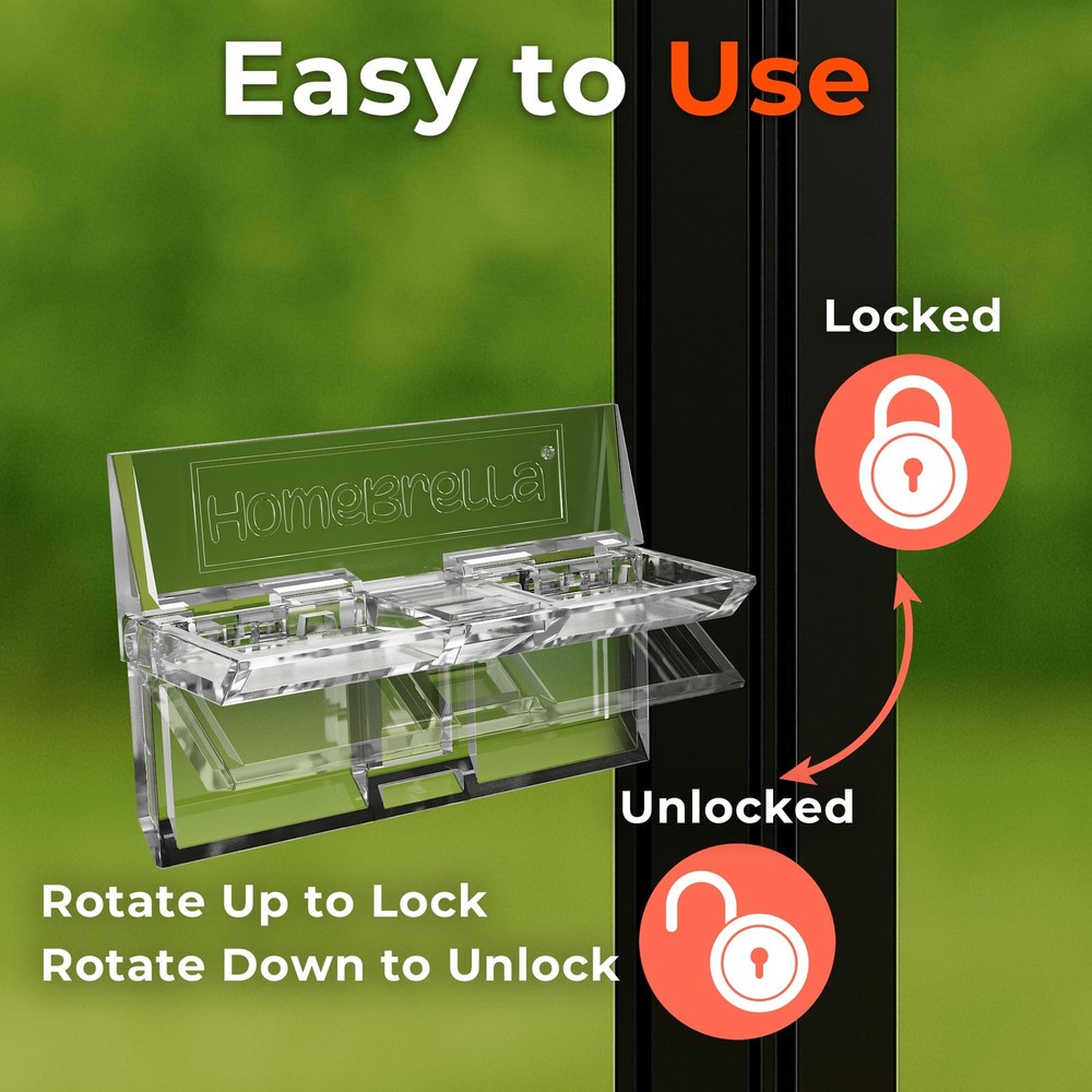 2-Pack Sliding Door Lock for Glass Doors & Windows - Transparent