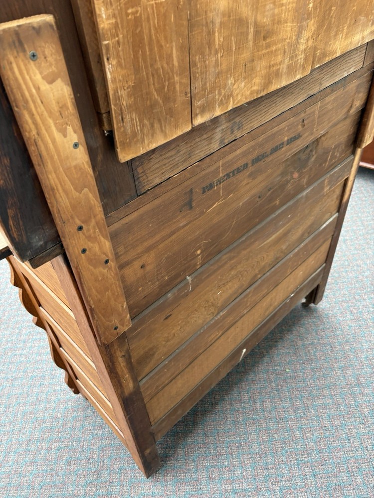 67261 Antique Victorian Oak Sideboard Server Cabinet