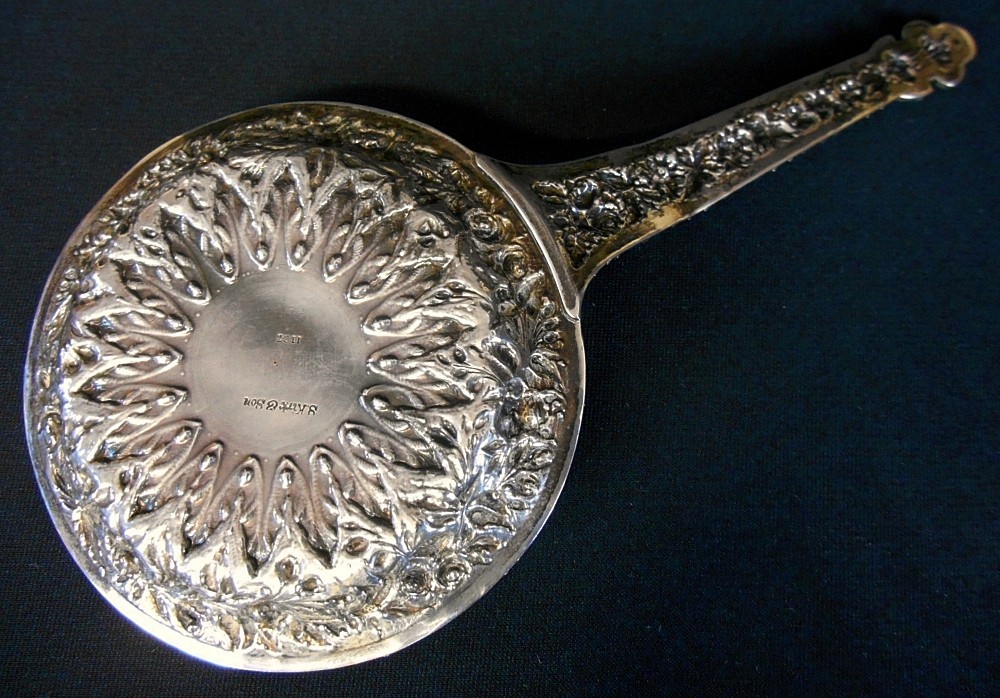 A rare repousse solid silver chamberstick, 11oz mark, S.Kirk & Son c.1886-96