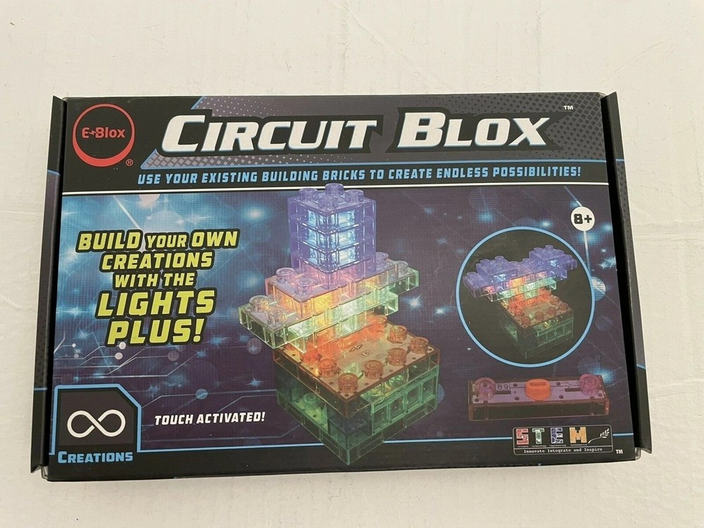 E-Blox Circuit Blox Lights + Circuit Board Building Blocks STEM  Coding Kit